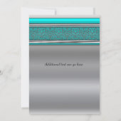 Aqua Turquoise Blue & Silver Sweet 16 Invitations (Dos)