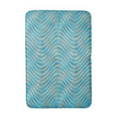 Aqua Turquoise Blue Taupe Curved Lines Pattern Badmat (Voorkant Verticaal)