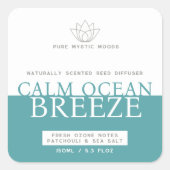 Aqua turquoise brise océanique roseau étiquette (Devant)