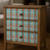 Aqua Turquoise Burnt Oranje Taupe Brown Mosaic Art Tissuepapier