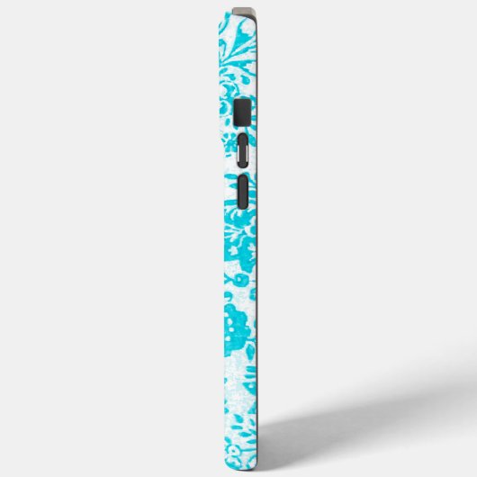  Aqua Turquoise Damask Persoonlijke iPhone Case-Mate iPhone Case (Achterkant / Links)