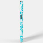 Aqua Turquoise Damask Persoonlijke iPhone Case-Mate iPhone Case (Achterkant / Rechts)