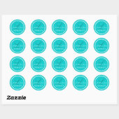 Aqua Turquoise Dank u Stickers voor bruiloften (Vel)
