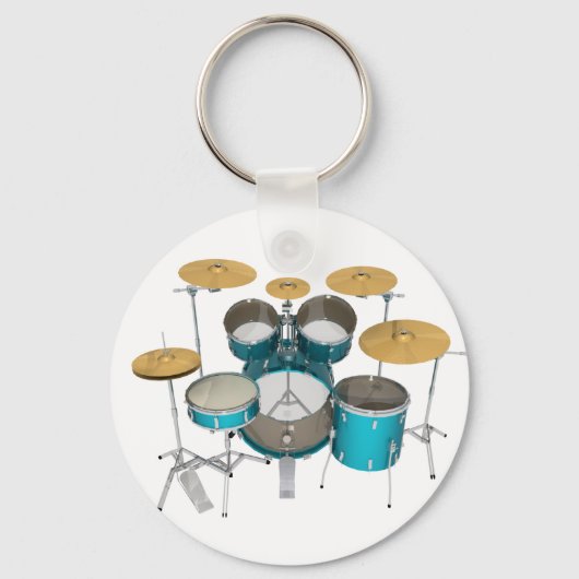 Aqua/Turquoise Drum Kit: Sleutelhanger (Voorkant)
