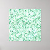 Aqua Turquoise Gecodeerd Patchwork Terrazo Pattern Canvas Afdruk (Voorkant)