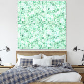 Aqua Turquoise Gecodeerd Patchwork Terrazo Pattern Canvas Afdruk (Insitu (Slaapkamer))