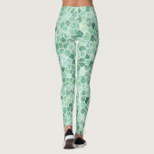 Aqua Turquoise Gecodeerd Patchwork Terrazo Pattern Leggings (Achterkant)