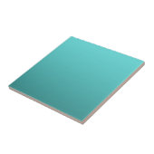 Aqua Turquoise Gedompelde Kleur Ombre Tegeltje (Zijkant)