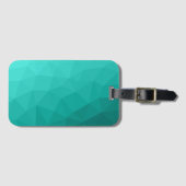 Aqua Turquoise Gradient Geometric Mesh Pattern Bagagelabel (Voorkant (horizontaal))
