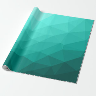 Aqua Turquoise Gradient Geometric Mesh Pattern Cadeaupapier