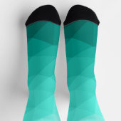 Aqua Turquoise Gradient Geometric Mesh Pattern Sokken (Top)