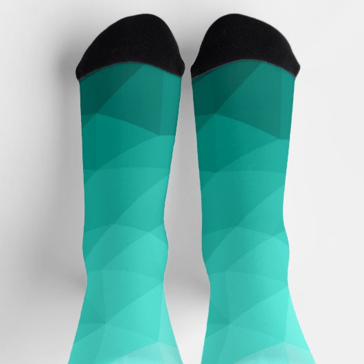 Aqua Turquoise Gradient Geometric Mesh Pattern Sokken (Top)