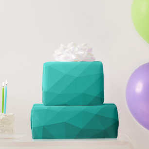 Aqua Turquoise Gradiënt Geometrisch Mesh Patroon Cadeaupapier