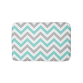Aqua Turquoise Gray Wht LG Chevron ZigZag Pattern Badmat (Voorkant)
