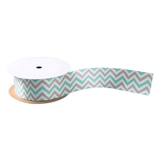 Aqua Turquoise Gray Wht LG Chevron ZigZag Pattern Lint (Spoel)