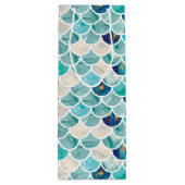 Aqua turquoise marmer mermaid spp. wijn cadeautas (Achterkant)