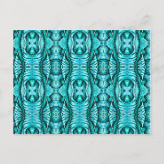 Aqua Turquoise Ocean Wing Organic Pattern Briefkaart