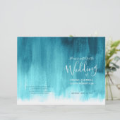 Aqua turquoise programme de mariage d'art abstrait (Debout devant)