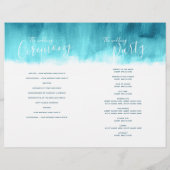 Aqua turquoise programme de mariage d'art abstrait (Dos)