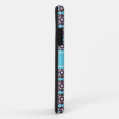Aqua Turquoise Squares Pattern Gepersonaliseerd Case-Mate iPhone Case (Achterkant/rechts)