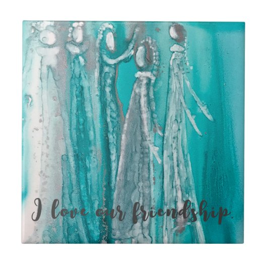 Aqua Turquoise Tegeltje (Voorkant)