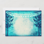Aqua Turquoise Trees String Lights Wedding Invites Kaart (Achterkant)