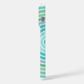 Aqua Turquoise Vert sarcelle bleu rayures milieu d (Côté gauche)