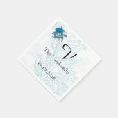 Aqua Turtle Liefde Bruiloft Servet (Hoek)