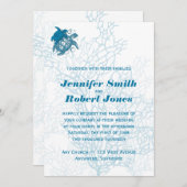 Aqua Turtle Love bruiloft uitnodiging (Voorkant / Achterkant)