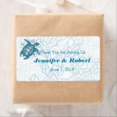 Aqua Turtle Love Bruiloft Water Flesetiket Etiket (Insitu)