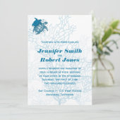 Aqua Turtle Love Faire-part de mariage (Debout devant)