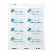 Aqua Turtle Love Mariage Étiquette de bouteille d' (Feuille entière)