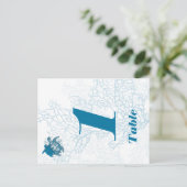 Aqua Turtle Love Mariage Numéro de table (Debout devant)