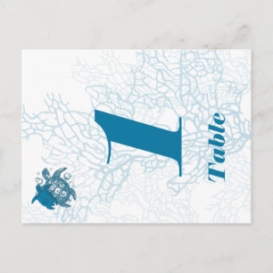 Aqua Turtle Love Mariage Numéro de table