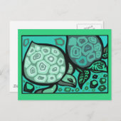 Aqua Turtles Briefkaart (Voorkant / Achterkant)