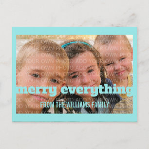 Aqua Typographie Merry Tout Photo Carte postale