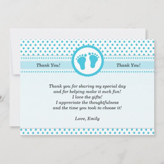 Aqua unisexe de carte de remerciements de baby (Devant)