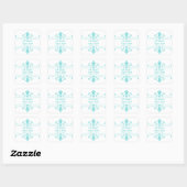 Aqua v2 Fancy Ornamental Save Date Stickers (Feuille)