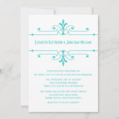 Aqua v2 Fancy Ornamental Wedding Invitation (Devant)
