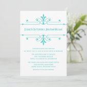 Aqua v2 Fancy Ornamental Wedding Invitation (Debout devant)