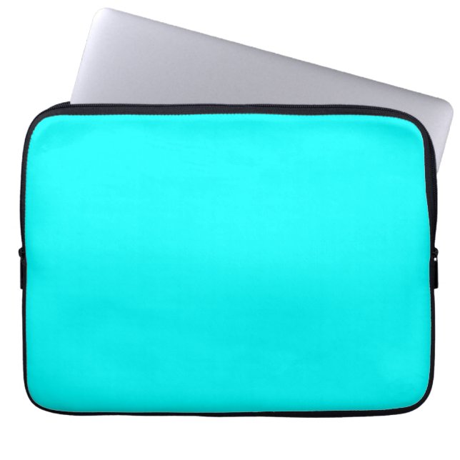 Aqua (vaste kleur) laptop sleeve (Voorkant)
