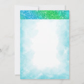 Aqua, Vert, Parties scintillant Étoiles Invitation (Dos)