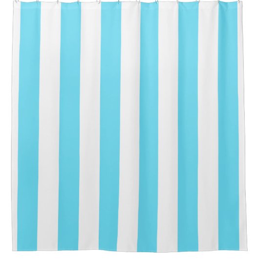 Aqua Vertical Stripes Shower Curtain Douchegordijn (Voorkant)
