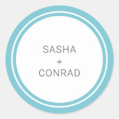 Aqua Vet Rand Moderne Trouw Ronde Sticker (Voorkant)