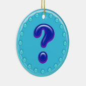 Aqua Vraag Mark Keramisch Ornament (Rechts)