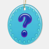 Aqua Vraag Mark Keramisch Ornament (Links)