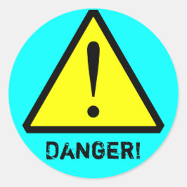 Aqua Waarschuwingssymbool Sticker