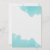 Aqua Watercolor Brush Invitation de douche nuptial (Dos)