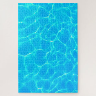 Aqua-waterpatroon met reflectiegolven legpuzzel