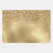Aqua Waterverf Gold Glitter Inpakpapier Vel (Voorkant 3)